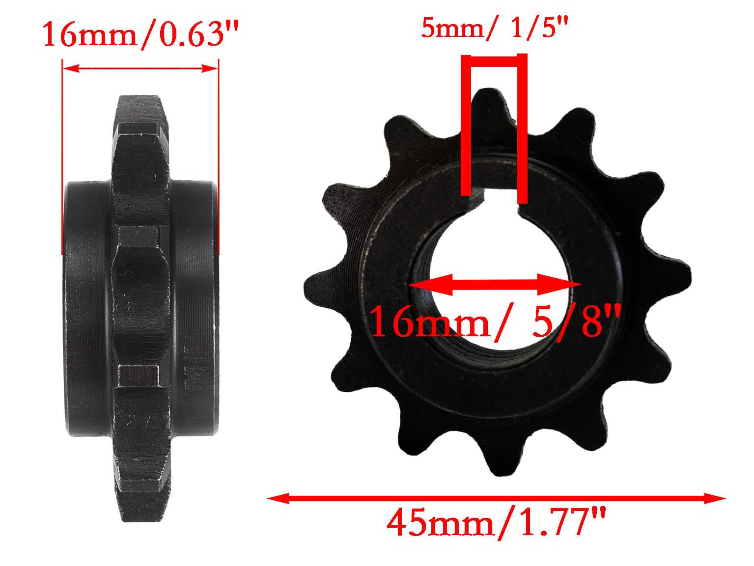 Amazon.com: JMCHstore 12T Sprocket & Spacer kit with 5/8